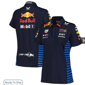 Women's Castore Navy Red Bull Racing 2024 Team Polo - Size Small